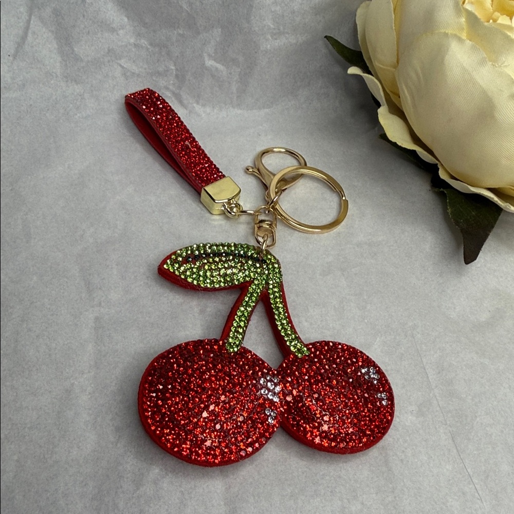 Glamorous Cherry Key Holder with Gold Accents